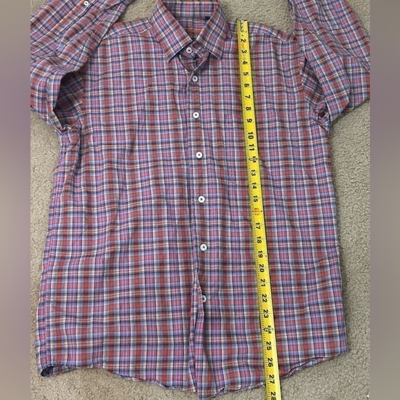 Alan Flusser Men’s Small Multicolored Stripe Button Down Long Sleeve Shirt - Picture 7 of 7